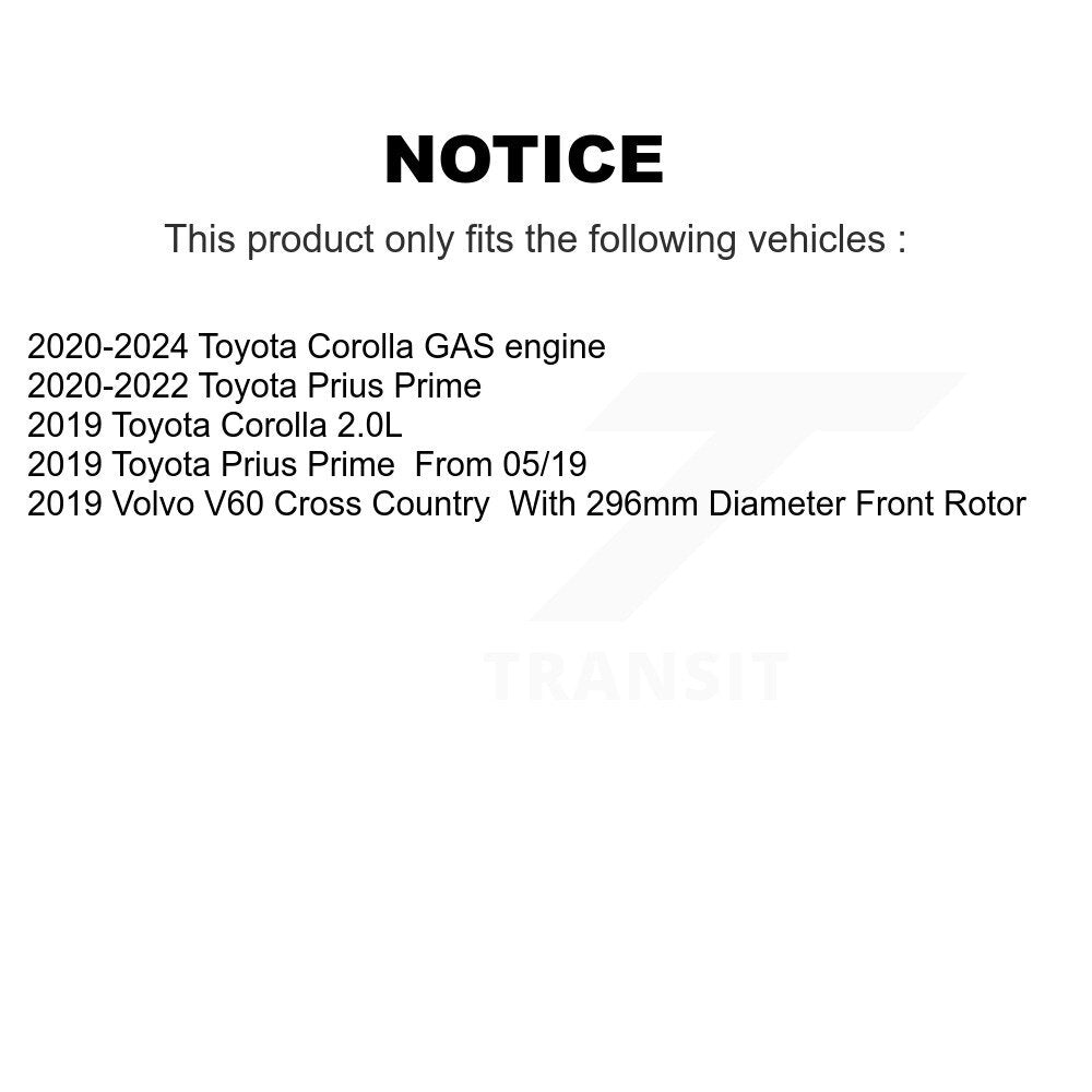 [Avant] Disque de frein pour Toyota Corolla Prius Prime Volvo V60 Cross Country KD-100757