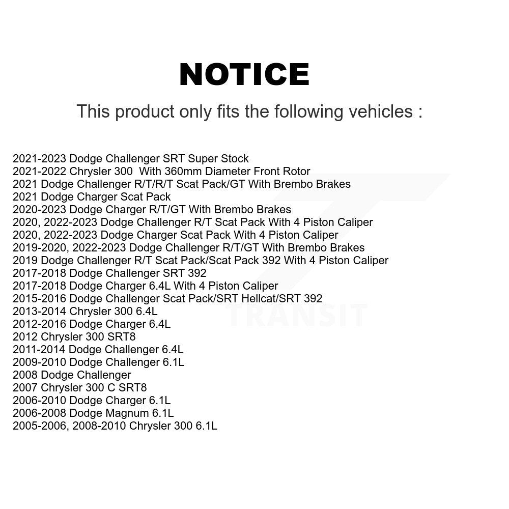 [Avant] Disque de frein pour Dodge Charger Chrysler 300 Challenger Magnum KD-100762