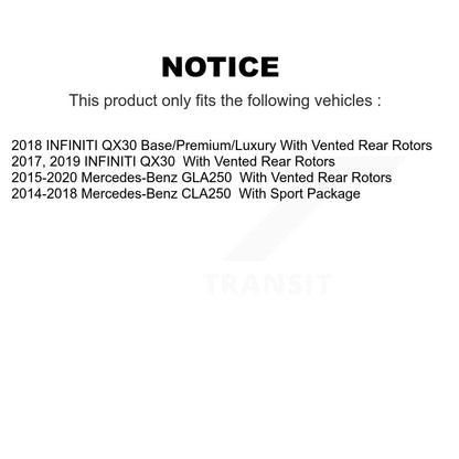 [Avant et Arrière] Disque de frein pour Mercedes-Benz GLA250 CLA250 INFINITI QX30 KD-100819