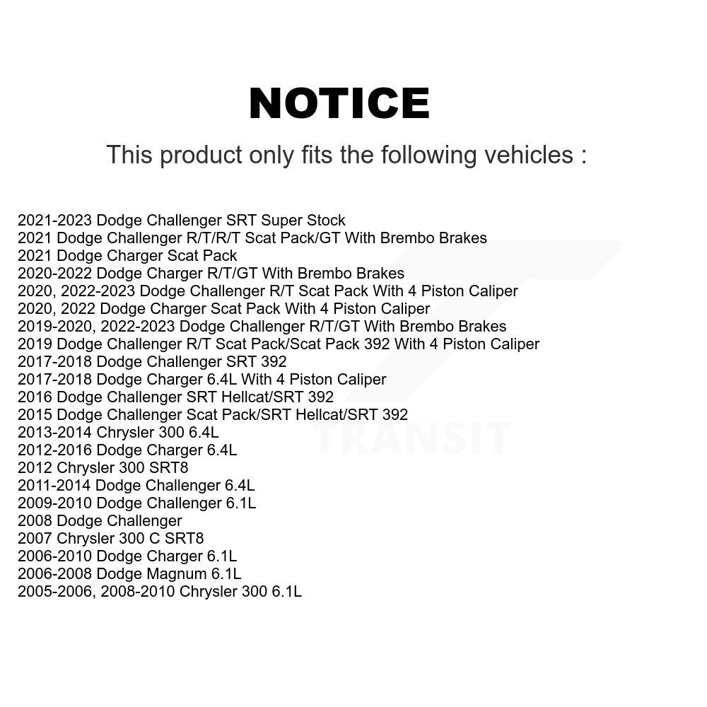[Avant et Arrière] Disque de frein pour Dodge Charger Chrysler 300 Challenger Magnum KD-100821