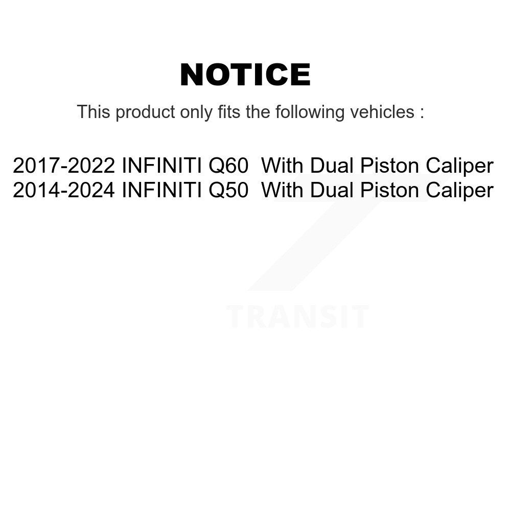 [Avant et Arrière] Disque de frein pour INFINITI Q50 Q60 With Dual Piston Caliper KD-100847