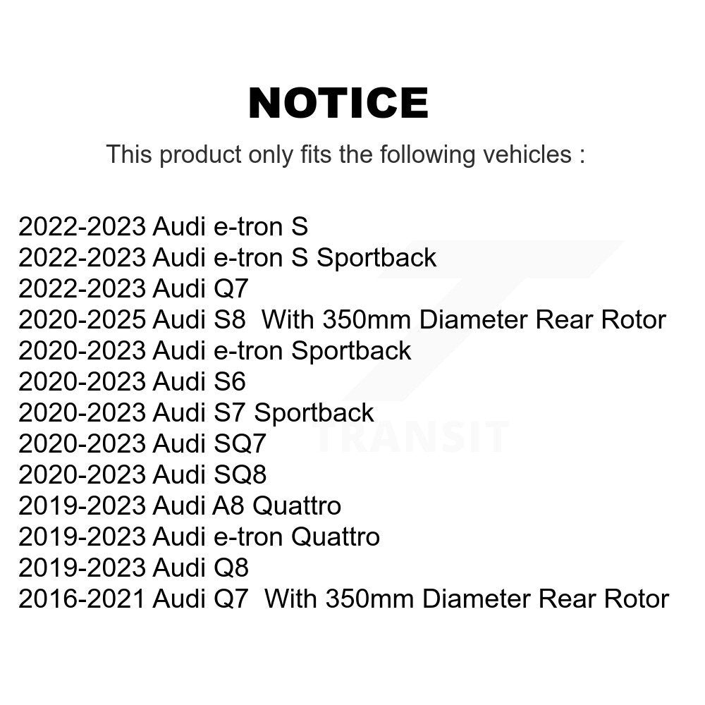 [Arrière] Disque de frein pour Audi Q7 Q8 e-tron Quattro SQ8 Sportback SQ7 A8 S S6 KD-100862