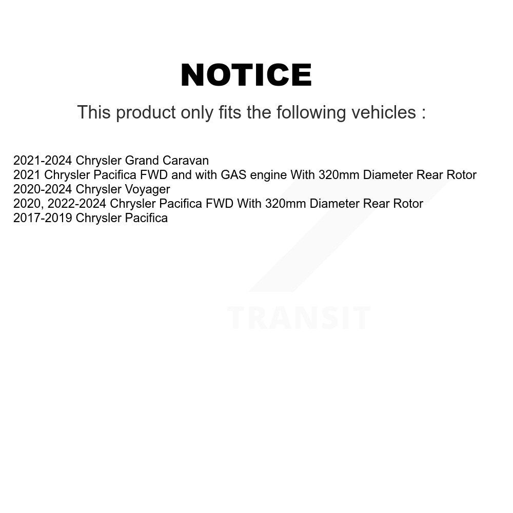 [Arrière] Disque de frein pour Chrysler Pacifica Grand Caravan Voyager KD-100865