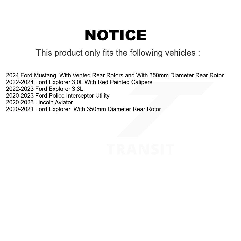 [Arrière] Disque de frein pour Ford Explorer Lincoln Aviator Police Interceptor KD-100880