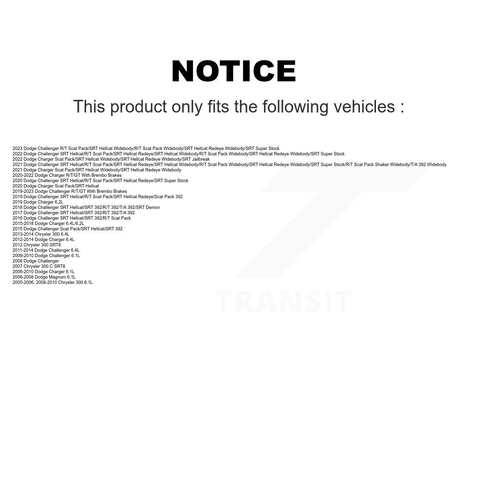 [Arrière] Disque de frein pour Dodge Charger Chrysler 300 Challenger Magnum KD-100884