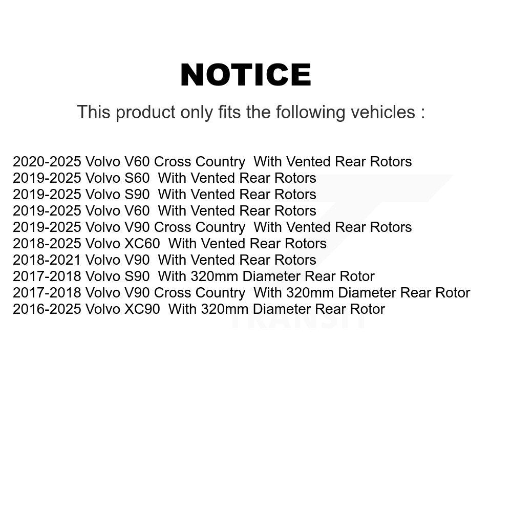 [Arrière] Disque de frein pour Volvo XC60 XC90 S60 V60 Cross Country V90 S90 KD-100896