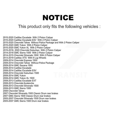 [Avant] Disque et plaquette de frein pour GMC Sierra 1500 Chevrolet Silverado XL KDA-100104
