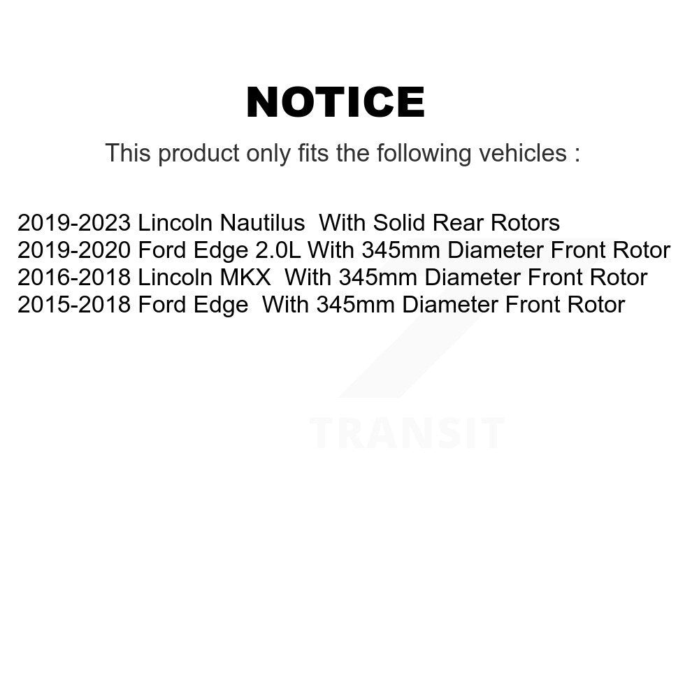 [Avant] Disque et plaquette de frein pour Ford Edge Lincoln Nautilus MKX KDA-100210