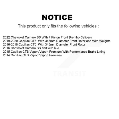 [Avant] Disque et plaquette de frein pour Cadillac Chevrolet Camaro CTS CT6 KDA-100245
