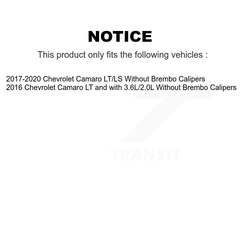 [Avant] Disque et plaquette de frein pour Chevrolet Camaro Without Brembo Calipers KDA-100249