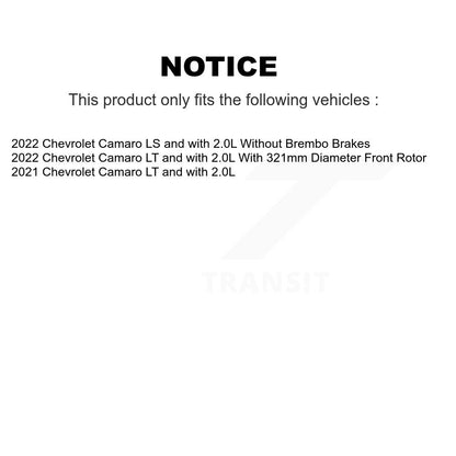 [Avant] Disque et plaquette de frein pour Chevrolet Camaro KDA-100251