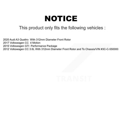 [Avant] Disque et plaquette de frein pour Volkswagen GTI Audi A3 Quattro CC KDA-100276