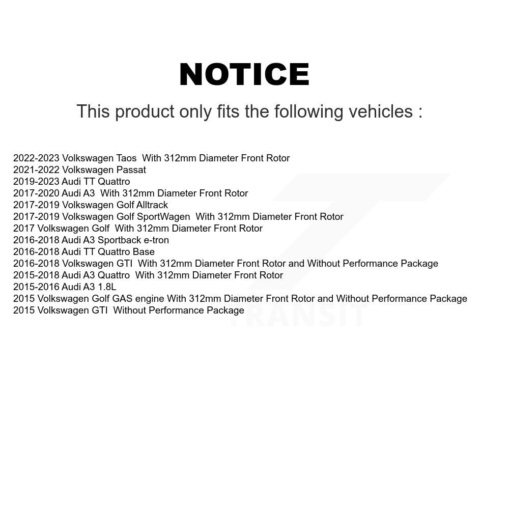 [Avant] Disque et plaquette de frein pour Volkswagen Golf Taos SportWagen Audi GTI KDA-100278