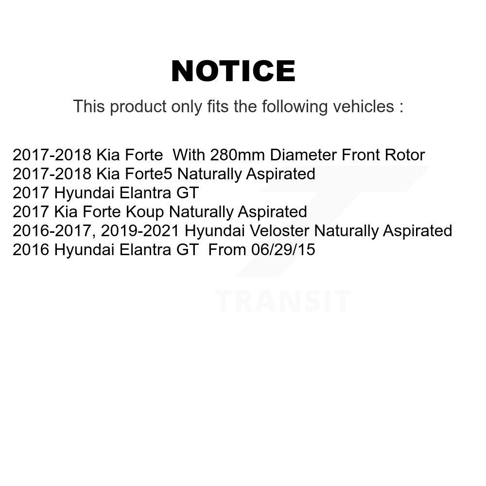 [Avant] Disque et plaquette de frein pour Kia Forte Hyundai Elantra GT Veloster KDA-100294