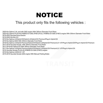 [Avant] Disque et plaquette de frein pour Hyundai Sonata Kona Electric Kia Optima KDA-100319