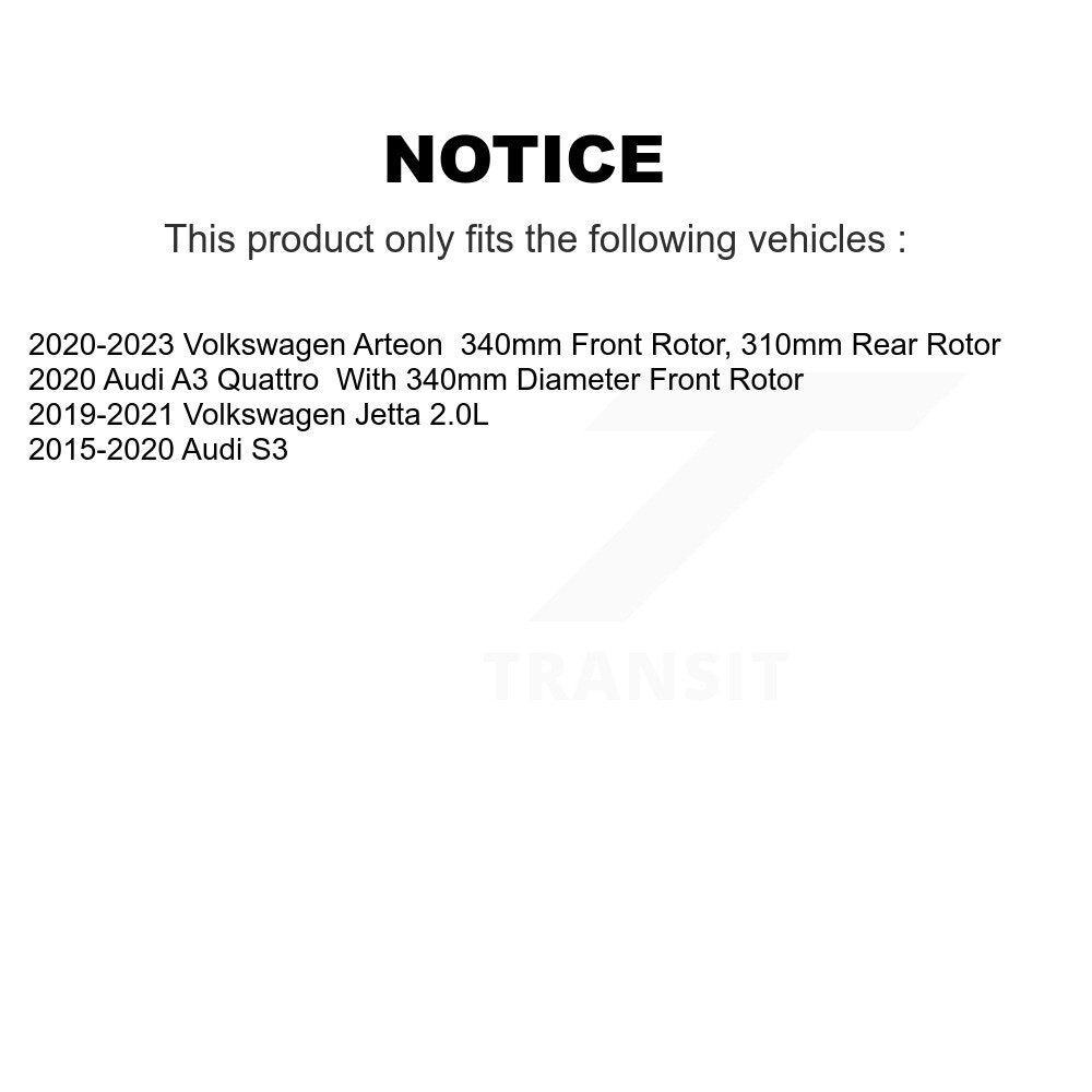 [Avant] Disque et plaquette de frein pour Volkswagen Jetta Audi S3 A3 Quattro KDA-100341