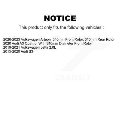 [Avant] Disque et plaquette de frein pour Volkswagen Jetta Audi S3 A3 Quattro KDA-100341