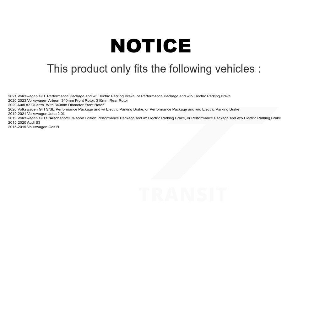 [Avant] Disque et plaquette de frein pour Volkswagen Jetta Golf R GTI Audi S3 A3 KDA-100342