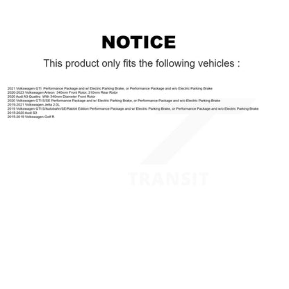 [Avant] Disque et plaquette de frein pour Volkswagen Jetta Golf R GTI Audi S3 A3 KDA-100342