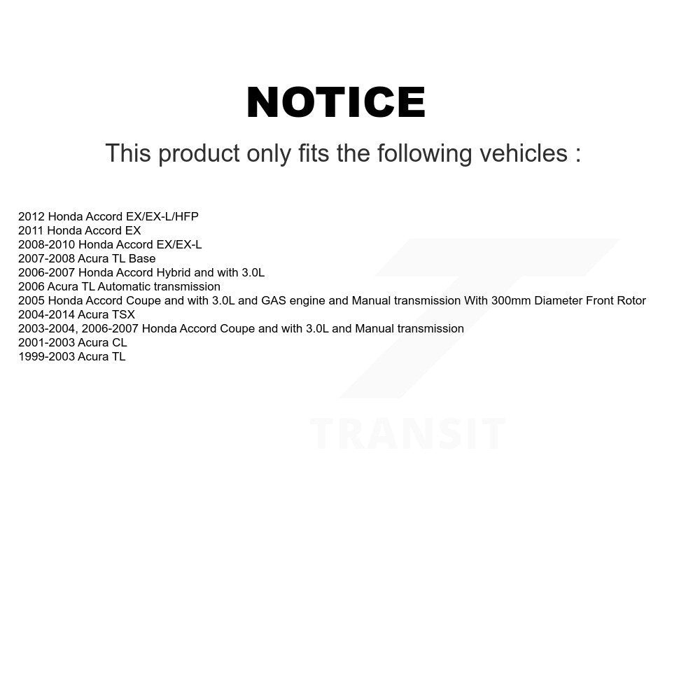 [Avant] Disque et plaquette de frein pour Honda Accord Acura TSX TL CL KDA-100353