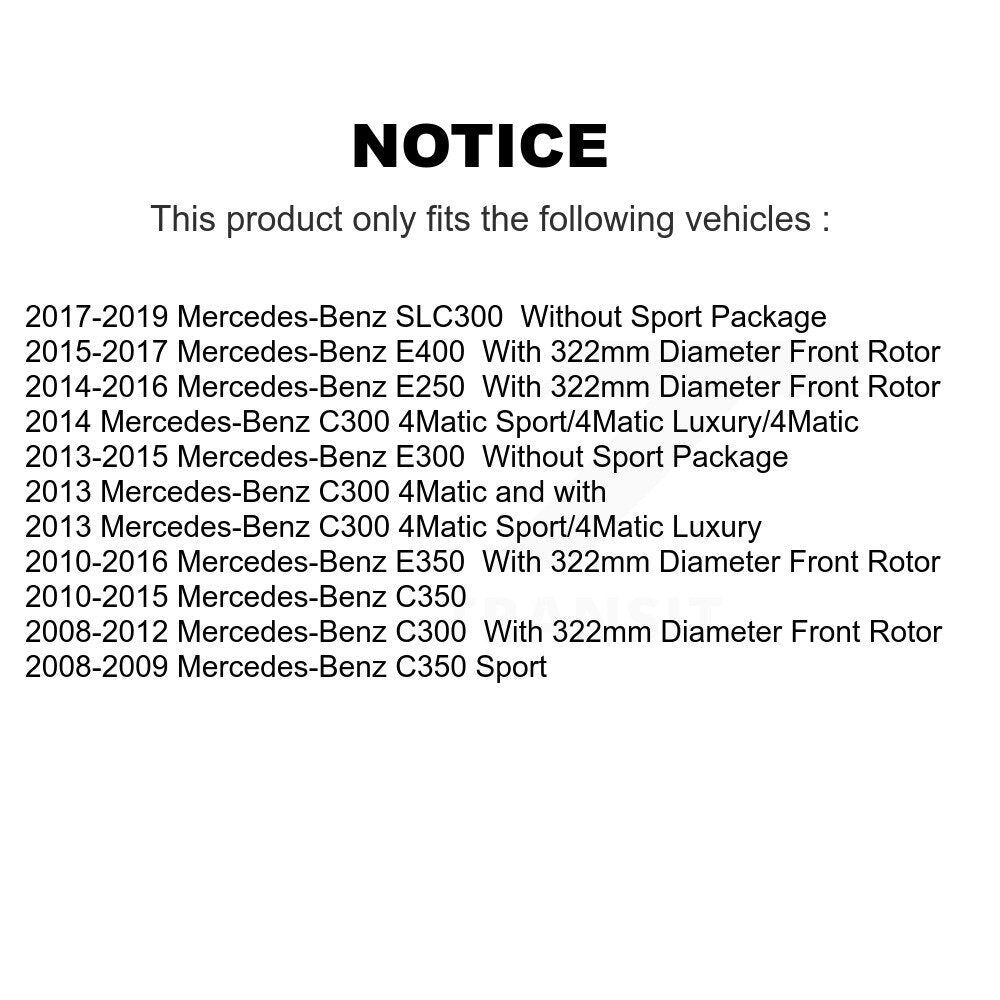 [Avant] Disque et plaquette de frein pour Mercedes-Benz C300 E350 C350 E400 KDA-100389