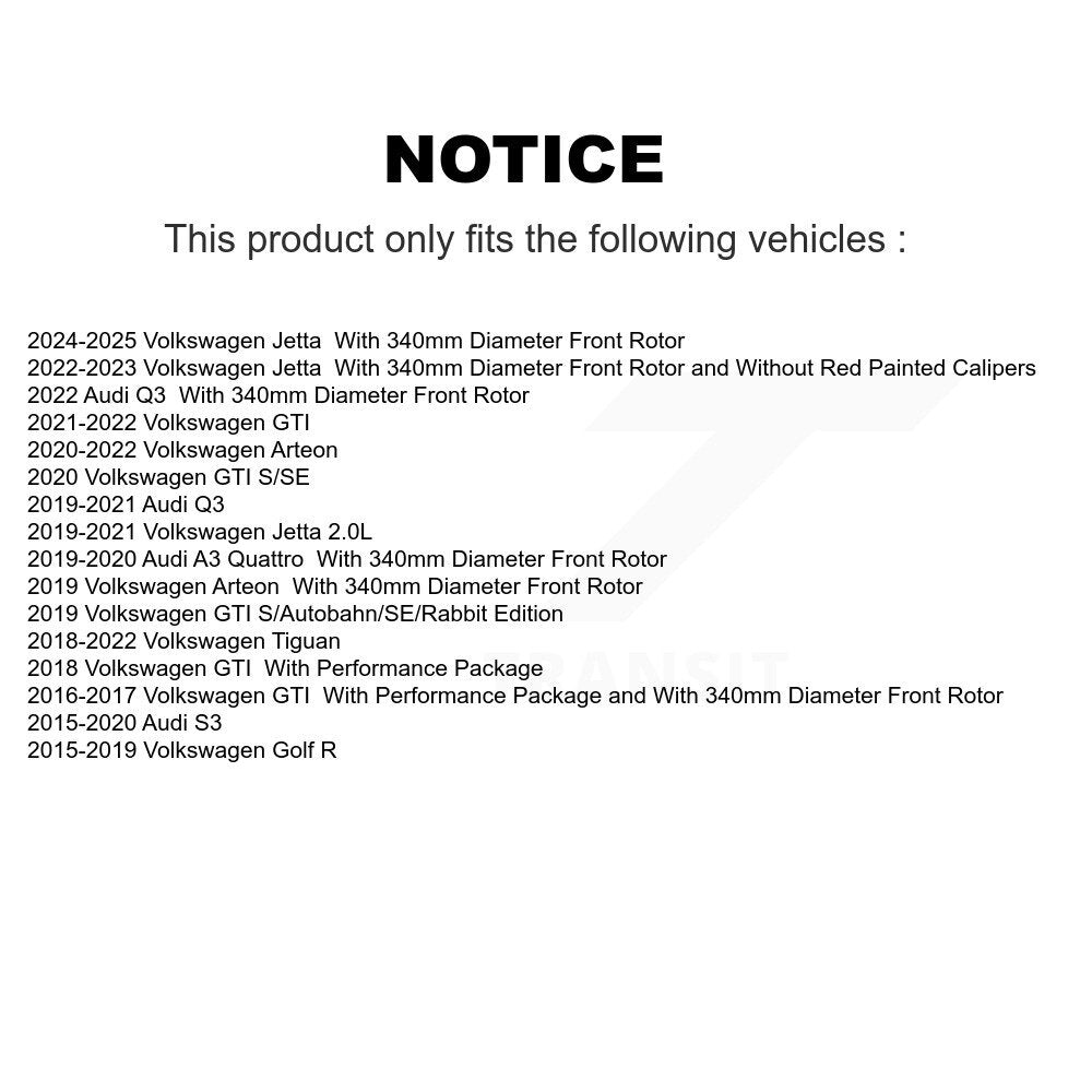 [Avant] Disque et plaquette de frein pour Volkswagen Tiguan Jetta Audi Q3 GTI Golf KDA-100529