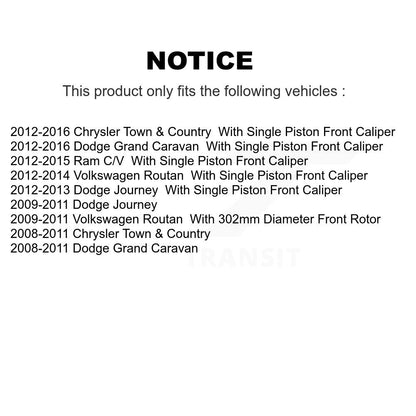 [Avant] Disque et plaquette de frein pour Dodge Grand Caravan Journey Chrysler & KDA-100553