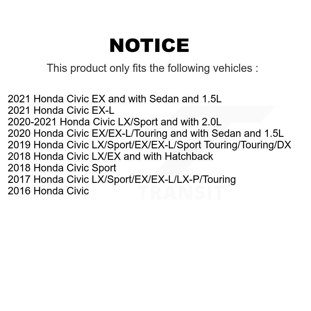 [Avant et Arrière] Disque et plaquette de frein pour Honda Civic KDA-100776