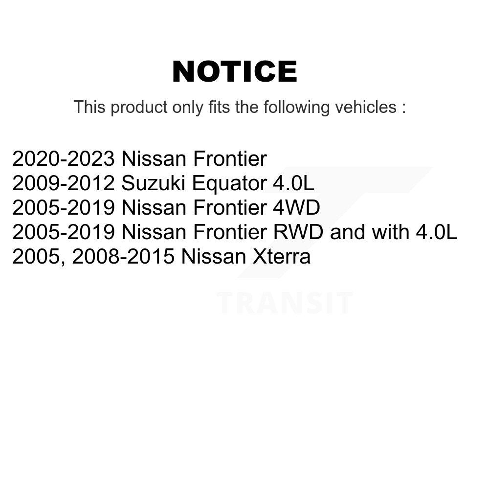 [Avant et Arrière] Disque et plaquette de frein pour Nissan Frontier Xterra Suzuki KDA-100812