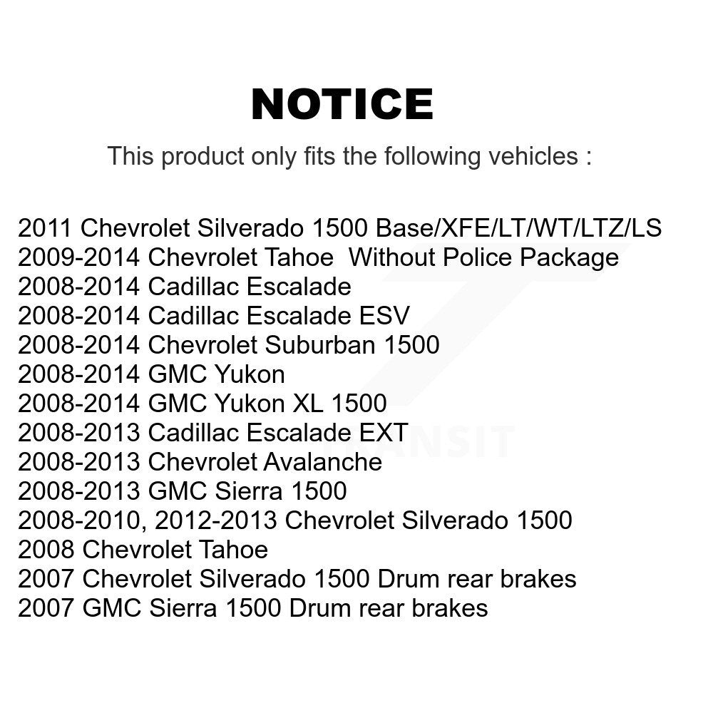 [Avant et Arrière] Disque et plaquette de frein pour Chevrolet GMC Sierra KDA-101172