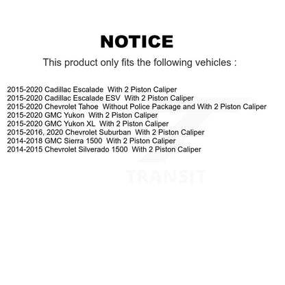 [Avant et Arrière] Disque et plaquette de frein pour GMC Sierra 1500 Tahoe KDA-101180