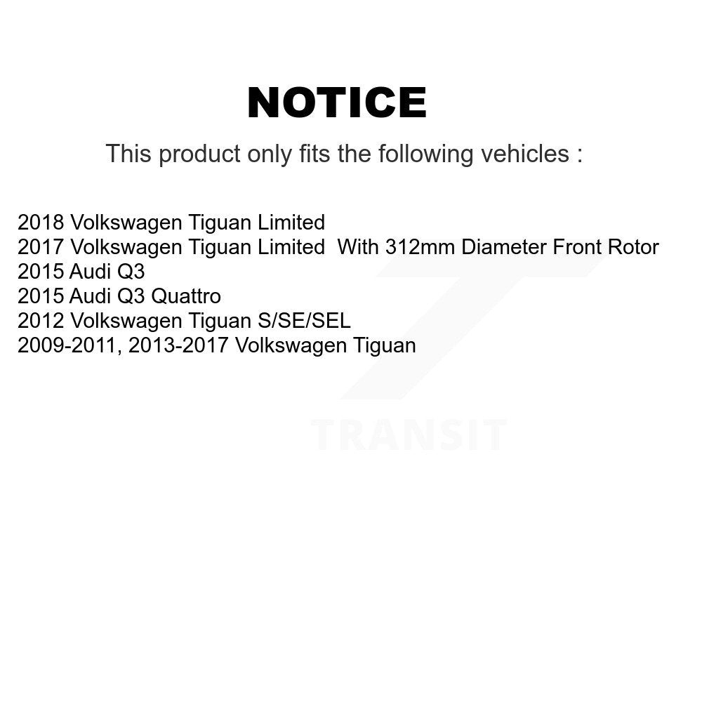 [Avant et Arrière] Disque et plaquette de frein pour Volkswagen Tiguan Q3 KDA-101409