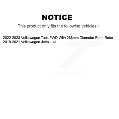 [Avant et Arrière] Disque et plaquette de frein pour Volkswagen Jetta Taos KDA-101605