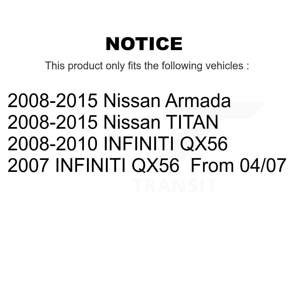 [Avant et Arrière] Disque et plaquette de frein pour Nissan TITAN Armada INFINITI QX56 KDA-101627