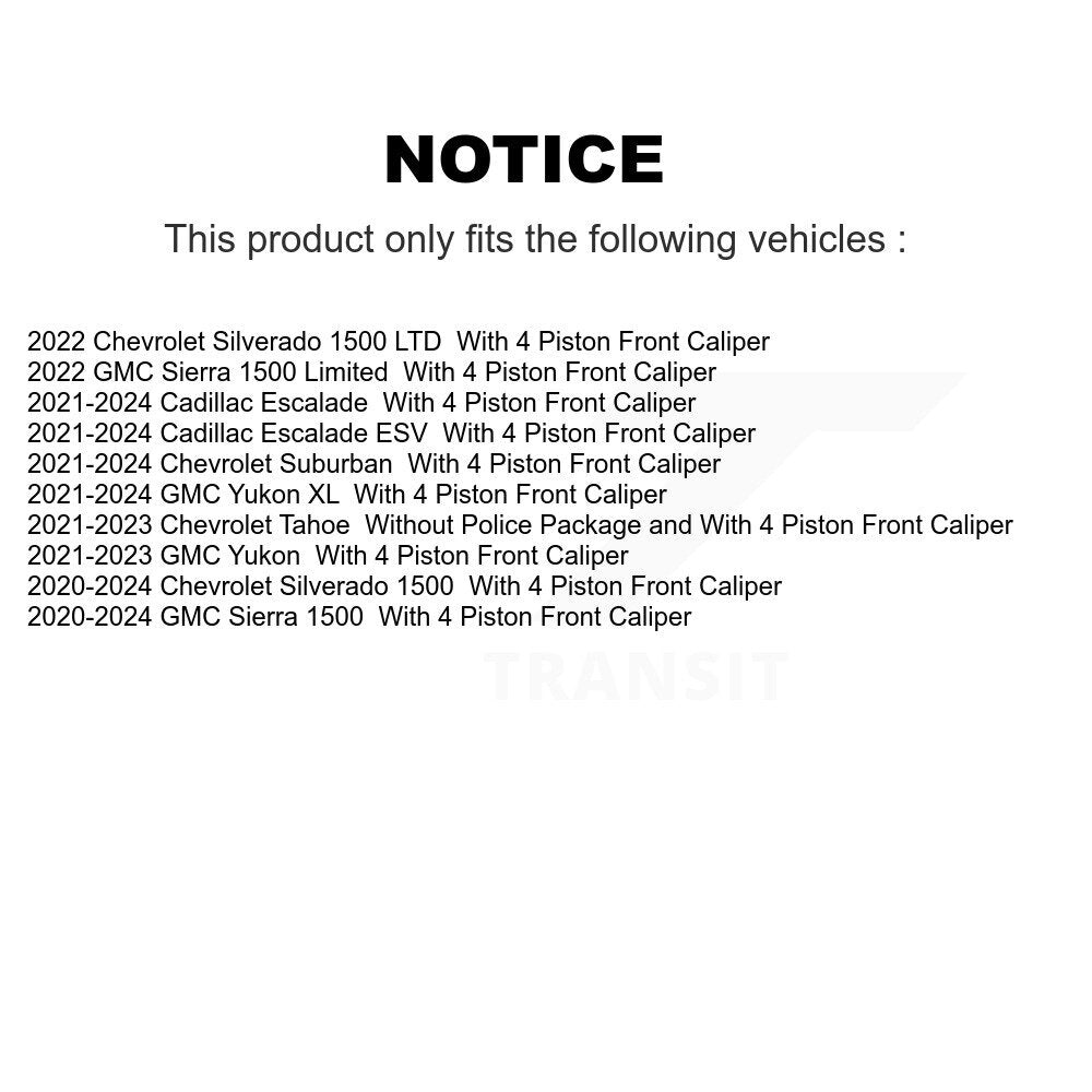 [Avant et Arrière] Disque et plaquette de frein pour GMC Chevrolet 1500 XL KDA-101708