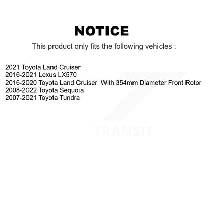 [Avant et Arrière] Disque et plaquette de frein pour Toyota Tundra Sequoia Lexus LX570 KDA-101769