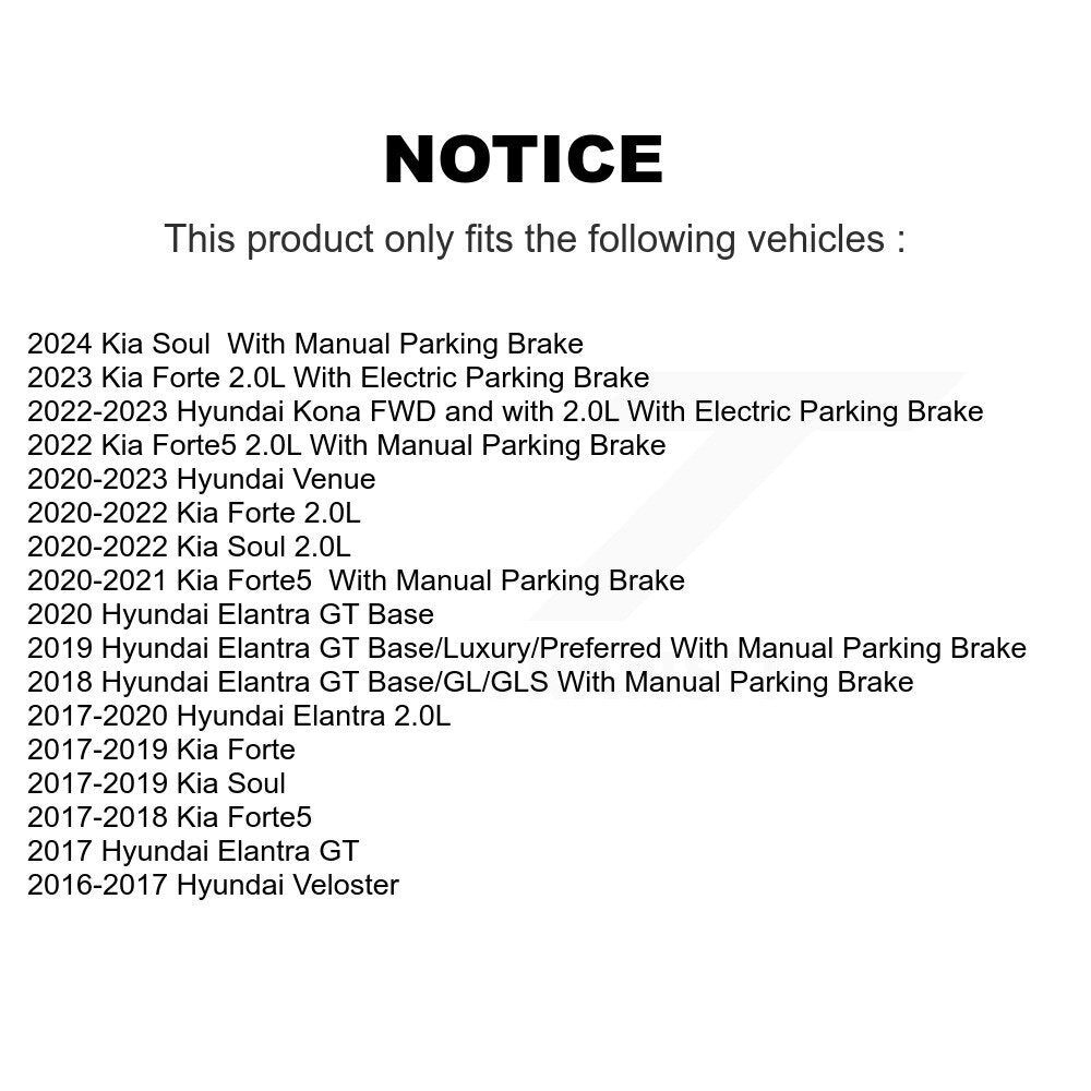 [Arrière] Disque et plaquette de frein pour Hyundai Elantra Kia Forte Soul Venue Kona KDA-101891