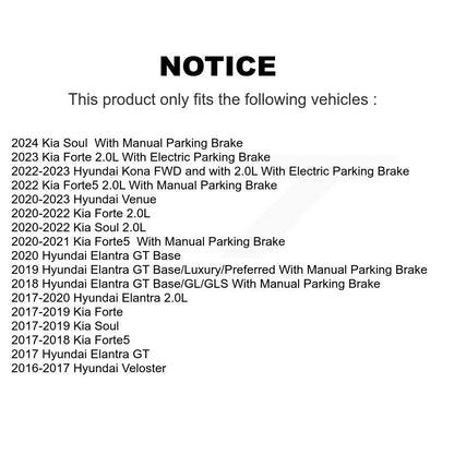 [Arrière] Disque et plaquette de frein pour Hyundai Elantra Kia Forte Soul Venue Kona KDA-101891