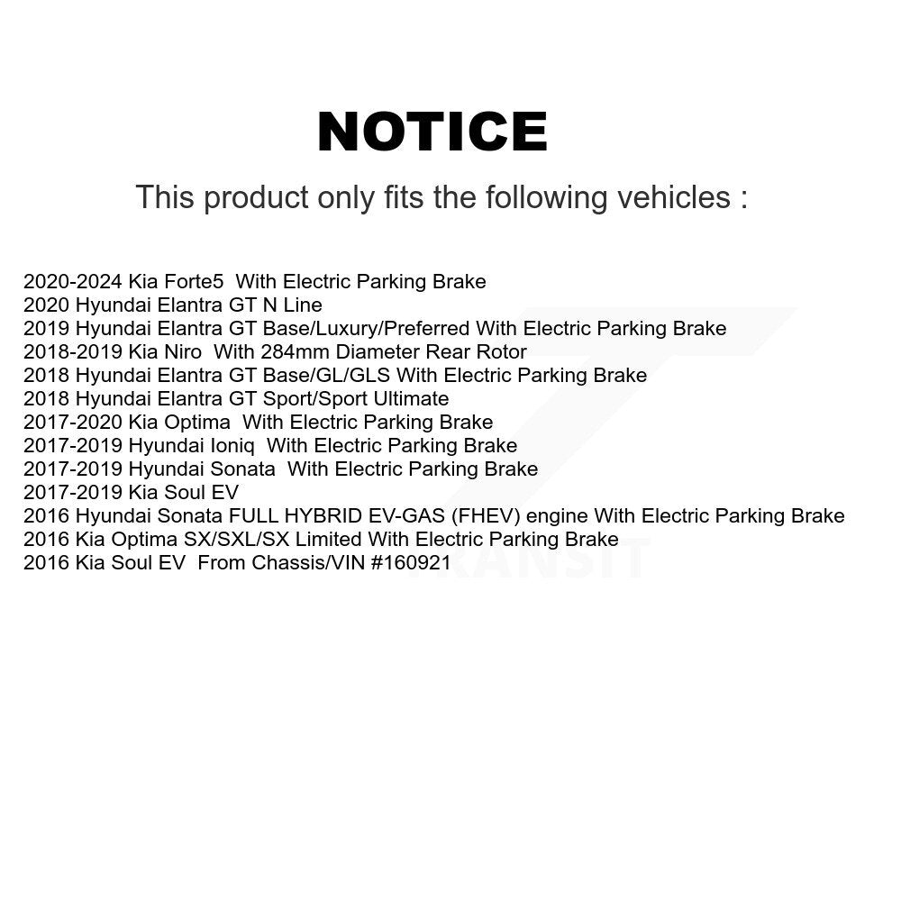[Arrière] Disque et plaquette de frein pour Hyundai Kia Sonata Elantra GT Forte5 Niro KDA-101892