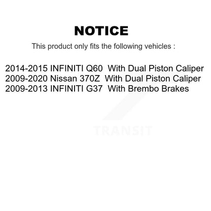 [Arrière] Disque et plaquette de frein pour INFINITI G37 Nissan 370Z Q60 KDA-101895