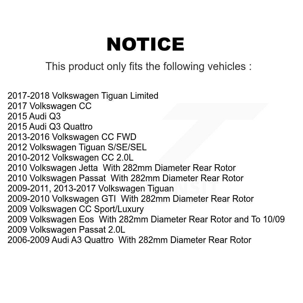 [Arrière] Disque et plaquette de frein pour Volkswagen Tiguan CC Jetta Audi Q3 Passat KDA-101913