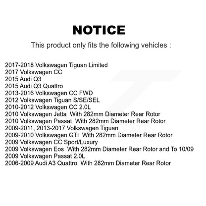 [Arrière] Disque et plaquette de frein pour Volkswagen Tiguan CC Jetta Audi Q3 Passat KDA-101913