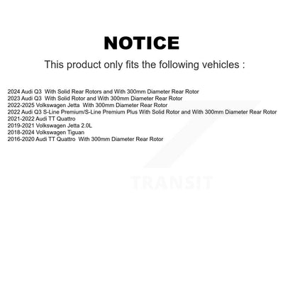 [Arrière] Disque et plaquette de frein pour Volkswagen Tiguan Jetta Audi Q3 TT KDA-101937