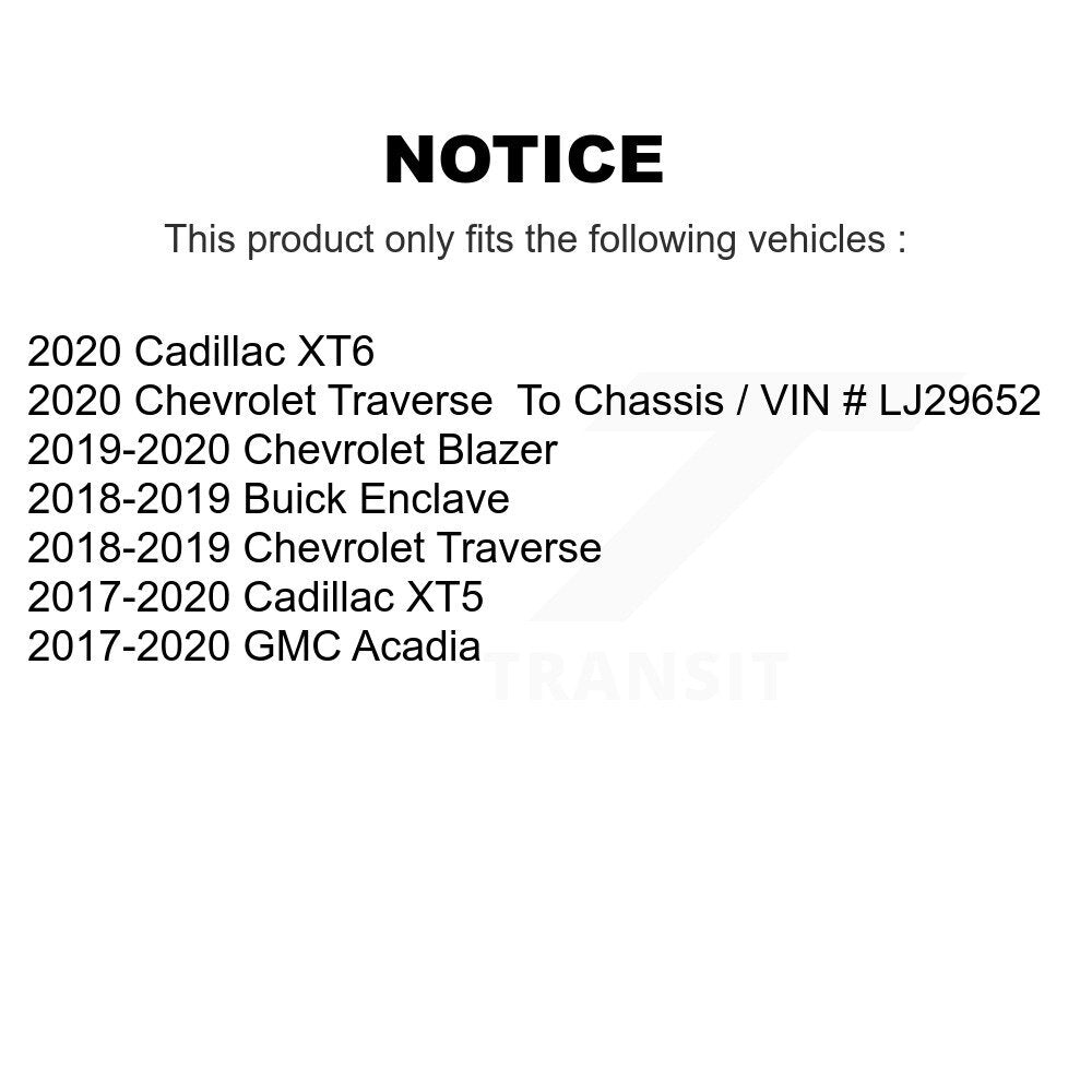 [Arrière] Disque et plaquette de frein pour Chevrolet Cadillac XT5 Traverse GMC Buick KDA-101940