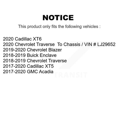 [Arrière] Disque et plaquette de frein pour Chevrolet Cadillac XT5 Traverse GMC Buick KDA-101940