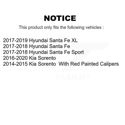 [Arrière] Disque et plaquette de frein pour Kia Sorento Hyundai Santa Fe Sport XL KDA-102006
