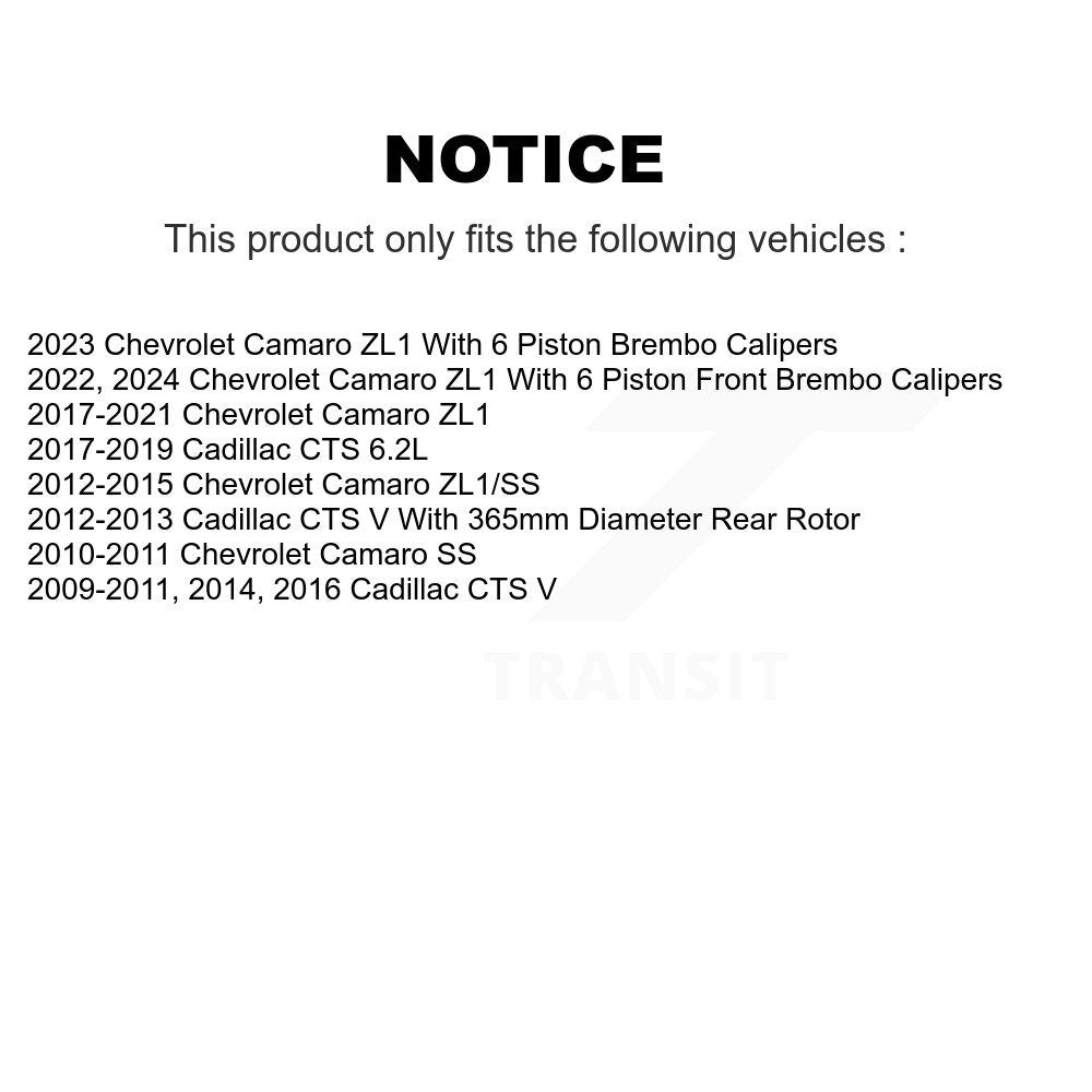 [Arrière] Disque et plaquette de frein pour Chevrolet Camaro Cadillac CTS KDA-102026
