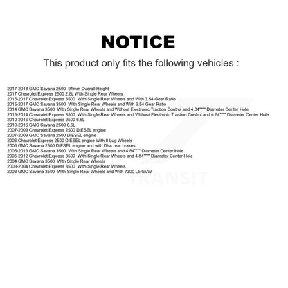 [Arrière] Disque et plaquette de frein pour GMC Chevrolet Savana 2500 Express KDA-102043