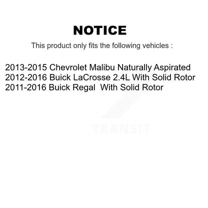 [Arrière] Disque et plaquette de frein pour Chevrolet Malibu Buick Regal LaCrosse KDA-102048