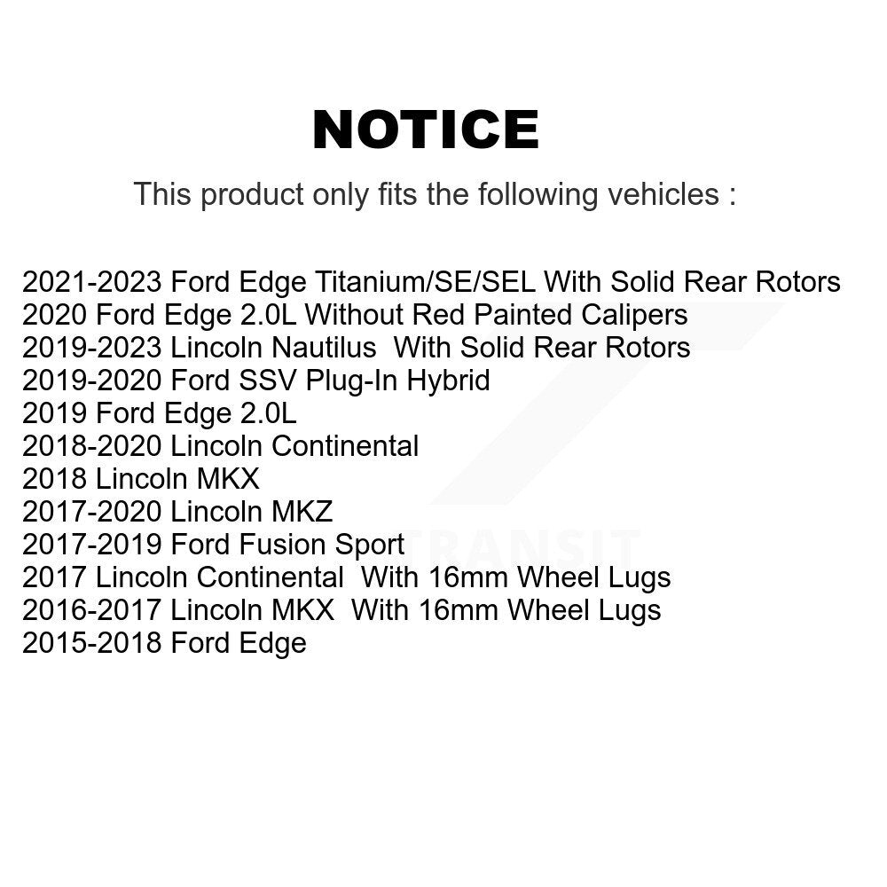 [Arrière] Disque et plaquette de frein pour Ford Edge Fusion Lincoln Nautilus KDA-102068
